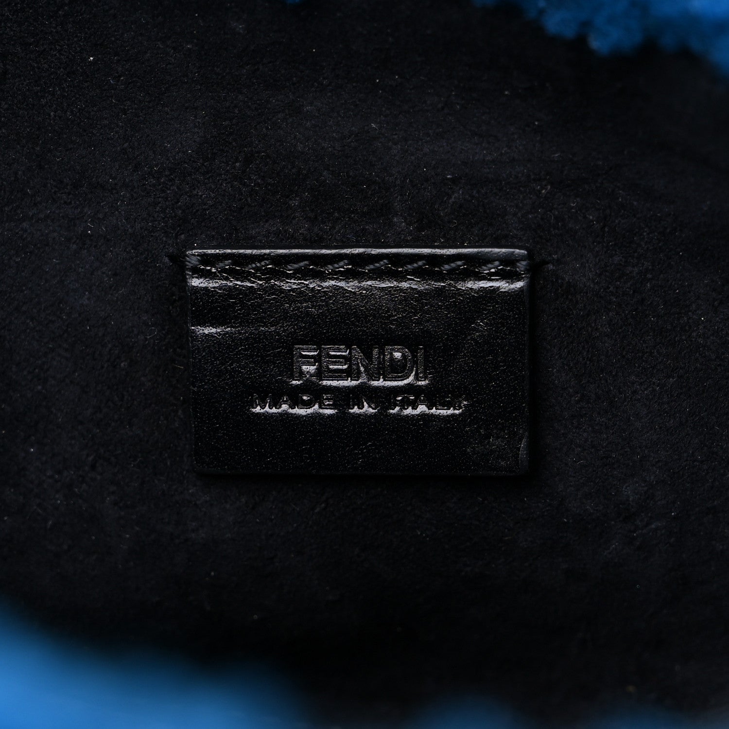 Fendi Shearling Nappa Mini Be Baguette Shoulder Bag Blue Black 8 of 11