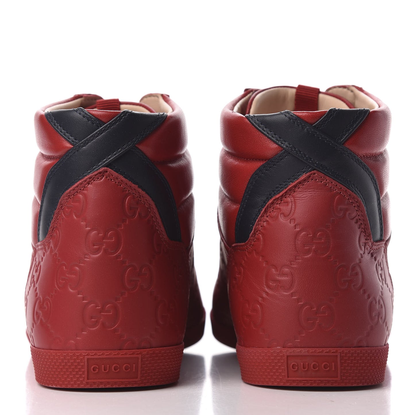 Guccissima Mens High Top Sneakers 9 Rosso