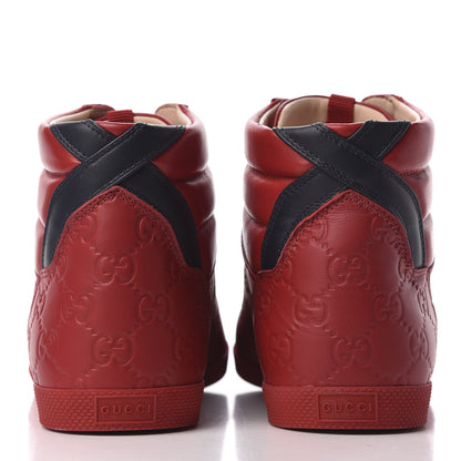Gucci Guccissima Mens High Top Sneakers 9 Rosso 6 of 9