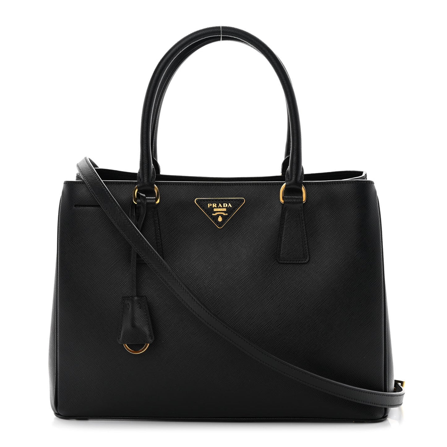 Saffiano Lux Medium Tote Black