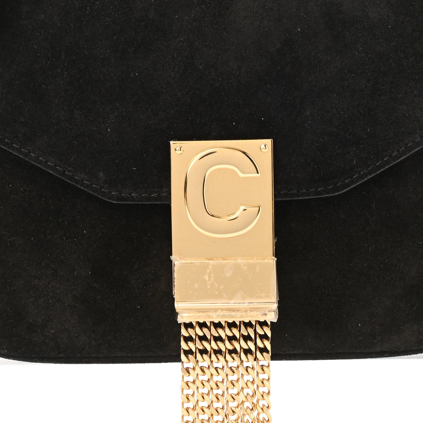 Suede Small Pampille C Bag Black