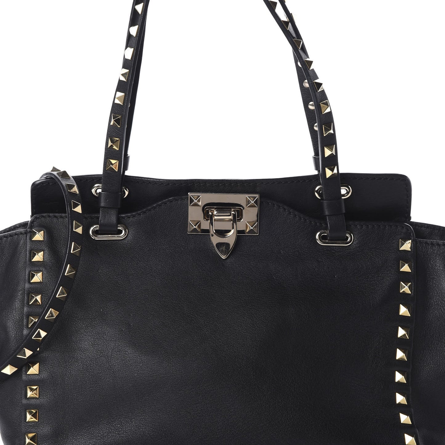 Vitello Small Rockstud Tote Black