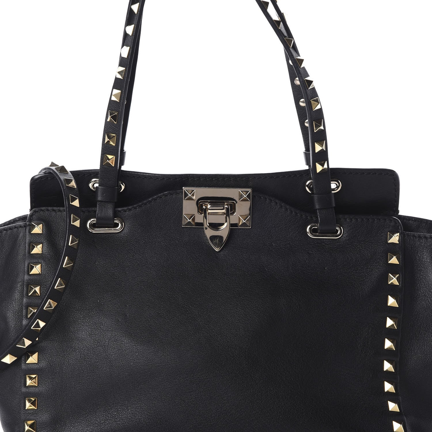 Valentino Garavani Vitello Small Rockstud Tote Black 11 of 11