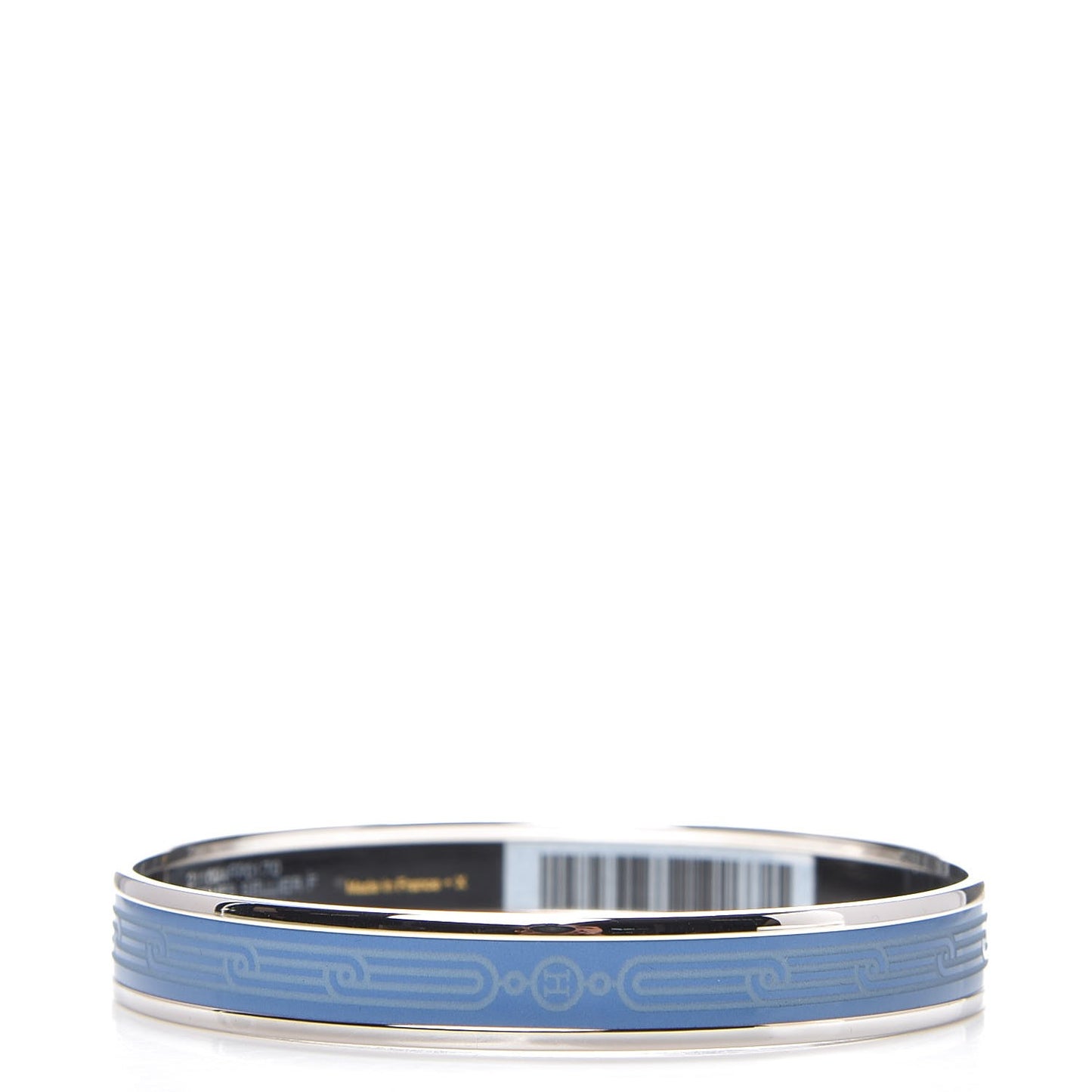 Enamel Printed Narrow Sellier Bracelet 70 Bleu Turquin