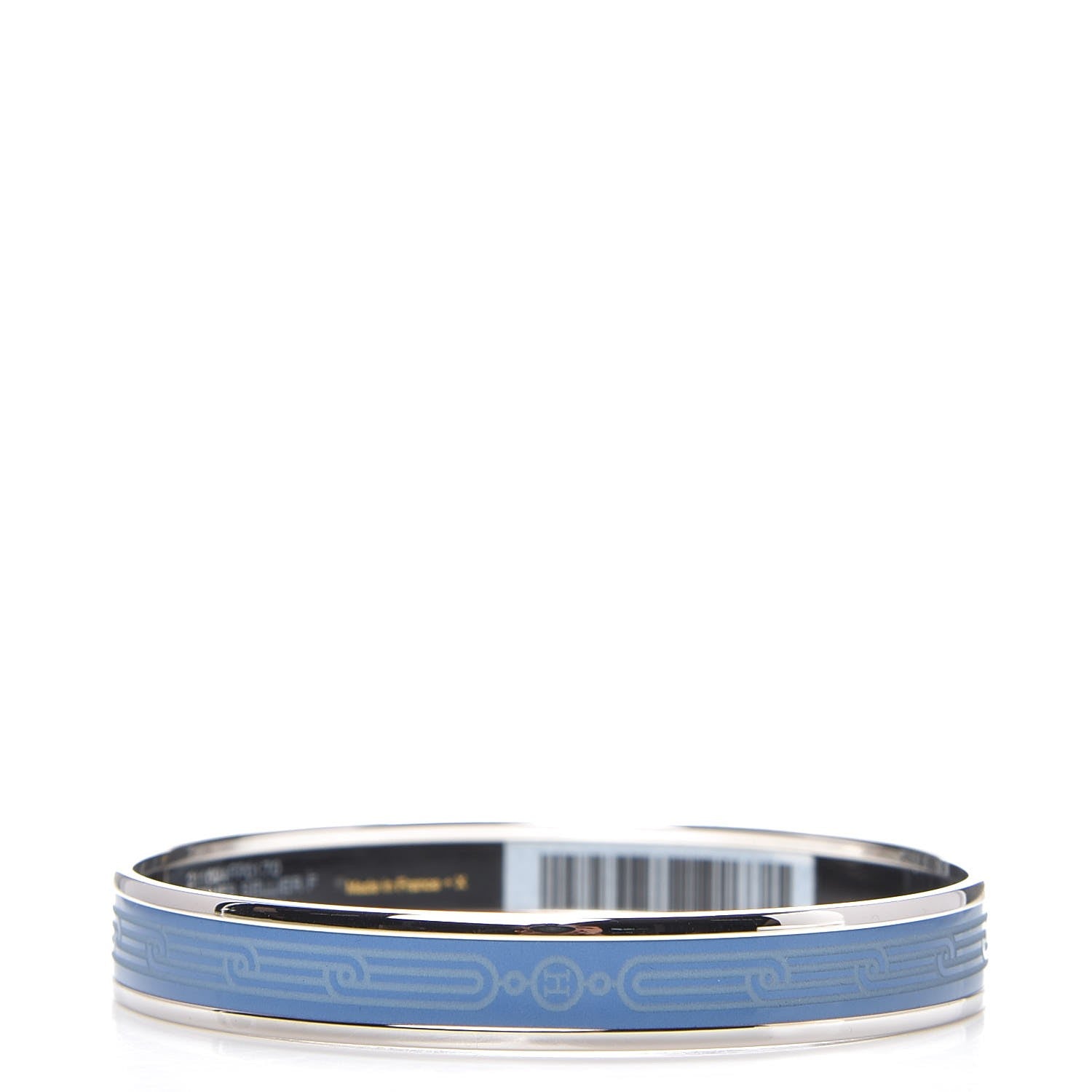 Hermes Enamel Printed Narrow Sellier Bracelet 70 Bleu Turquin 3 of 6