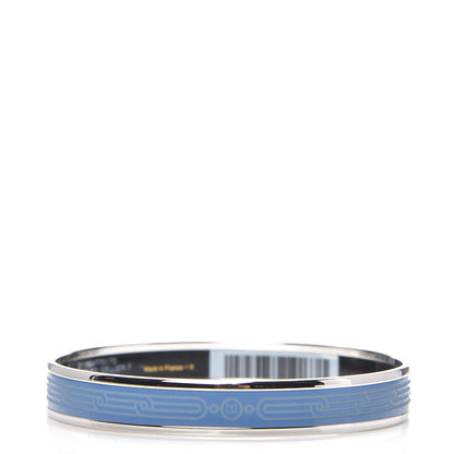 Hermes Enamel Printed Narrow Sellier Bracelet 70 Bleu Turquin 3 of 6