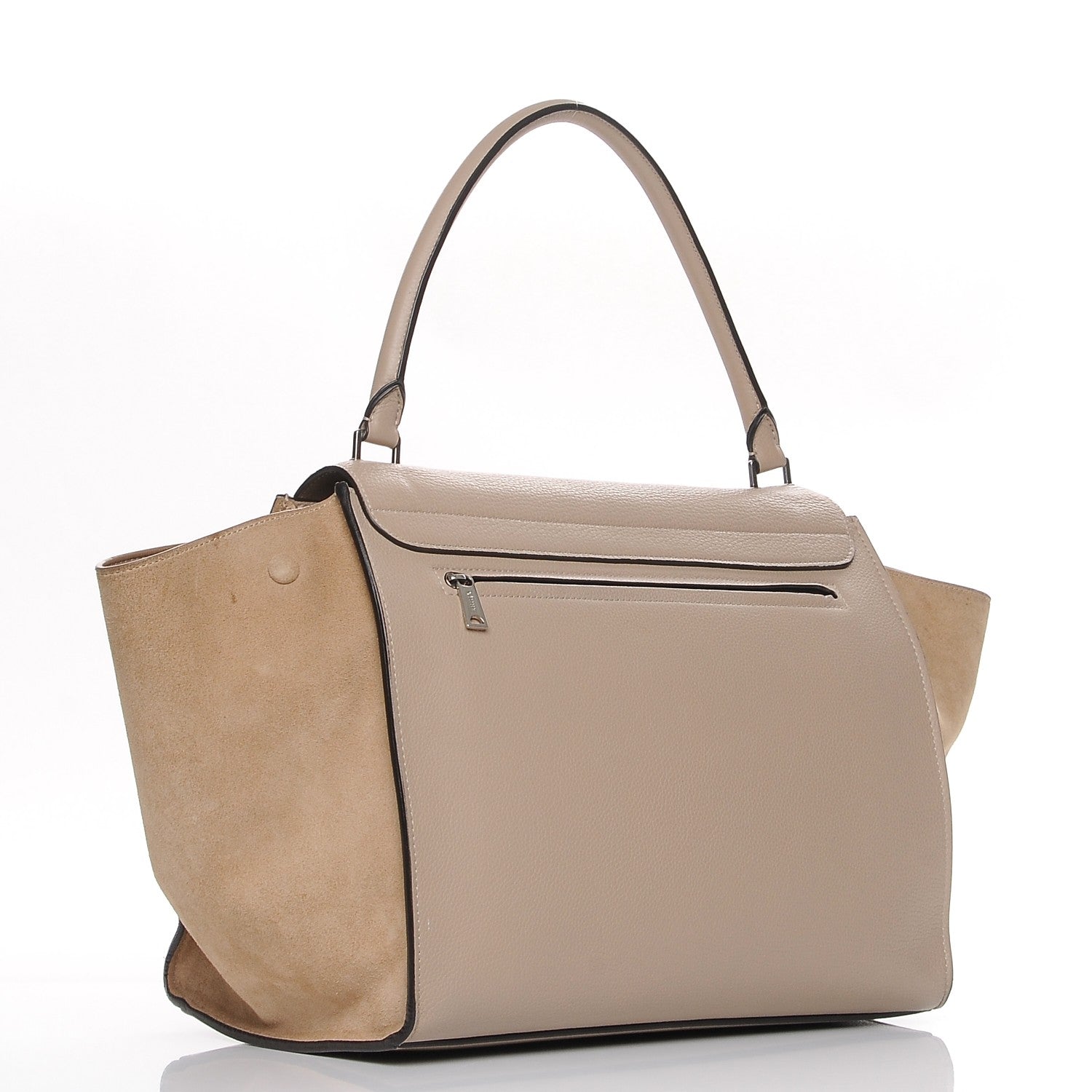 Celine Drummed Calfskin Suede Large Trapeze Dune 3 of 12