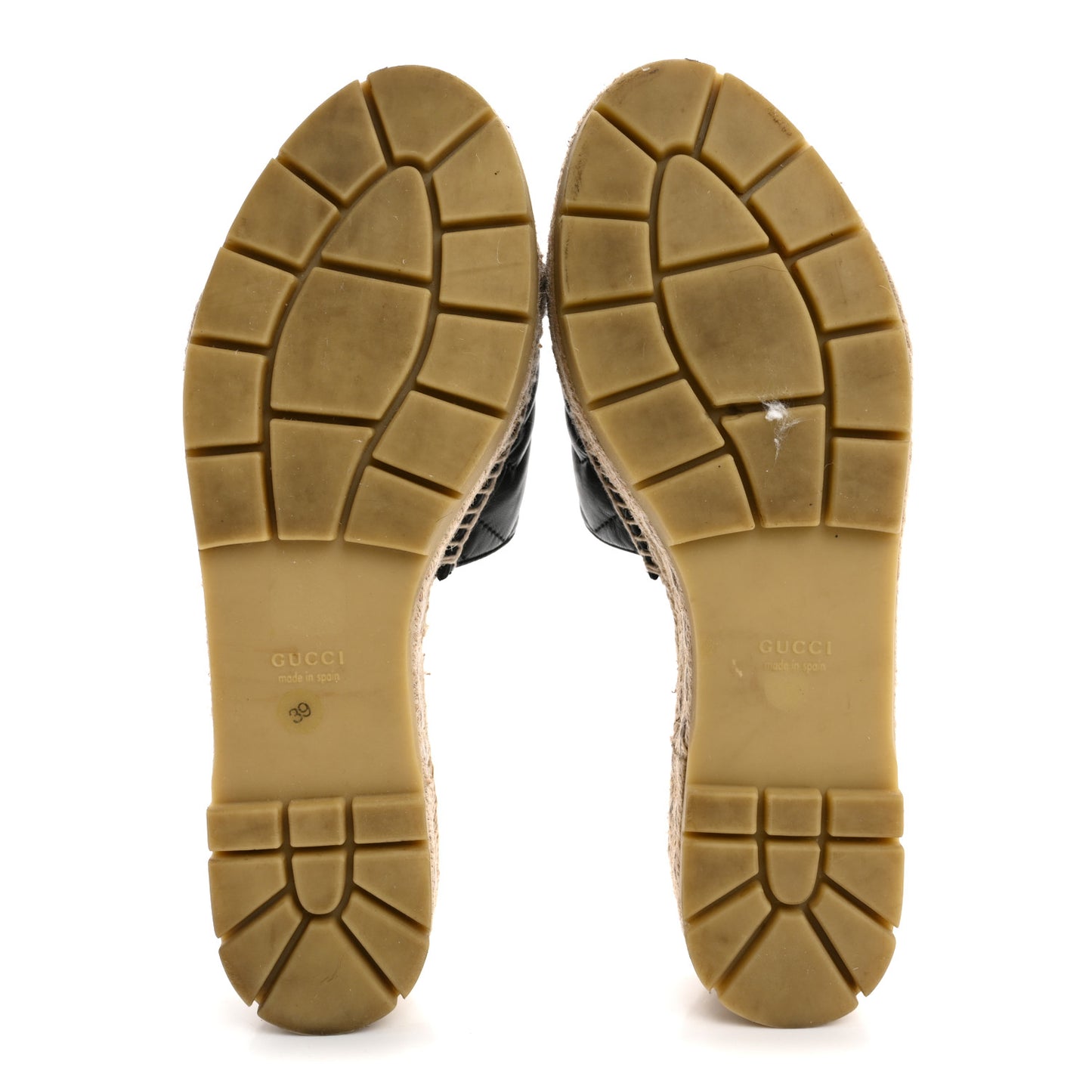 Nappa Matelasse GG Marmont Platform Espadrille Slide Sandals 39 Black