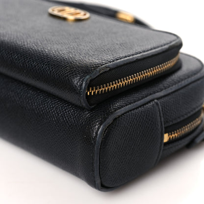 Christian Dior Grained Calfskin Caro Double Pouch Black 9 of 9