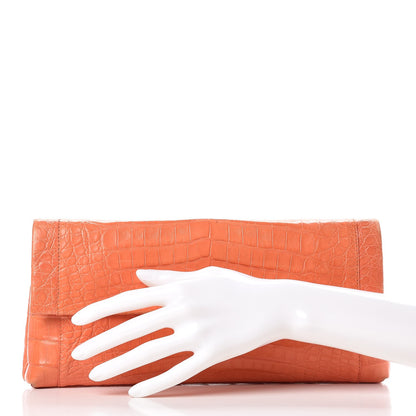 Nancy Gonzalez Crocodile Foldover Clutch Orange 2 of 19