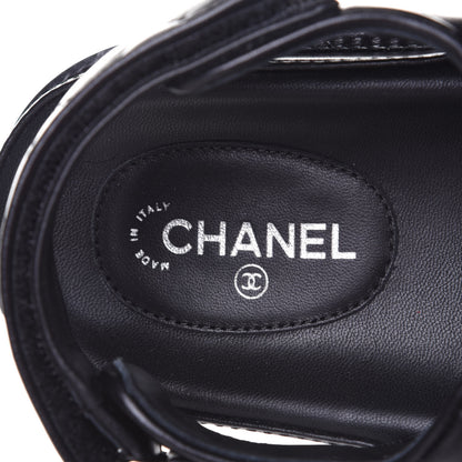 Chanel Lambskin Velcro Dad Sandals 37.5 Black 9 of 11
