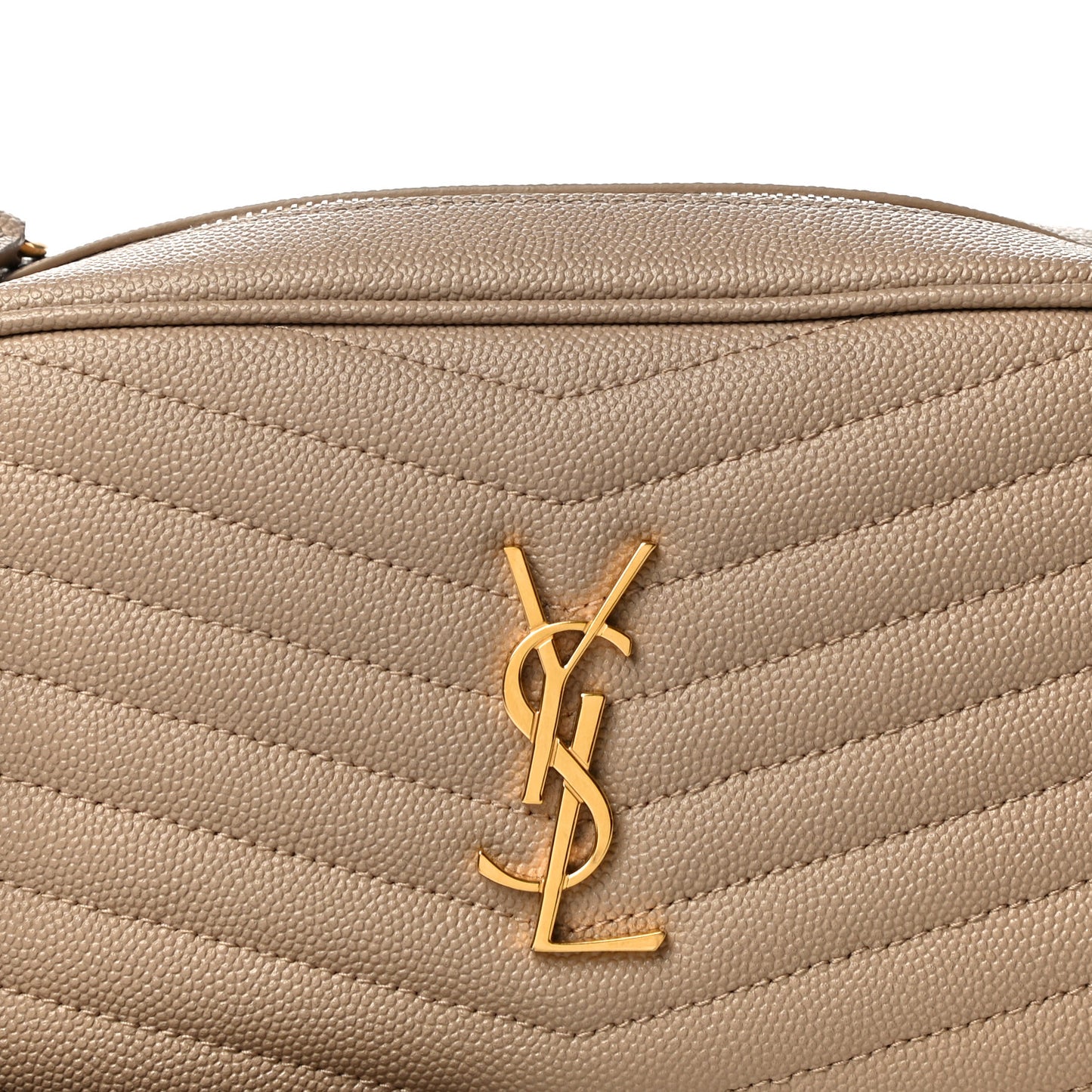 Grain De Poudre Matelasse Monogram Mini Lou Camera Bag Dark Beige