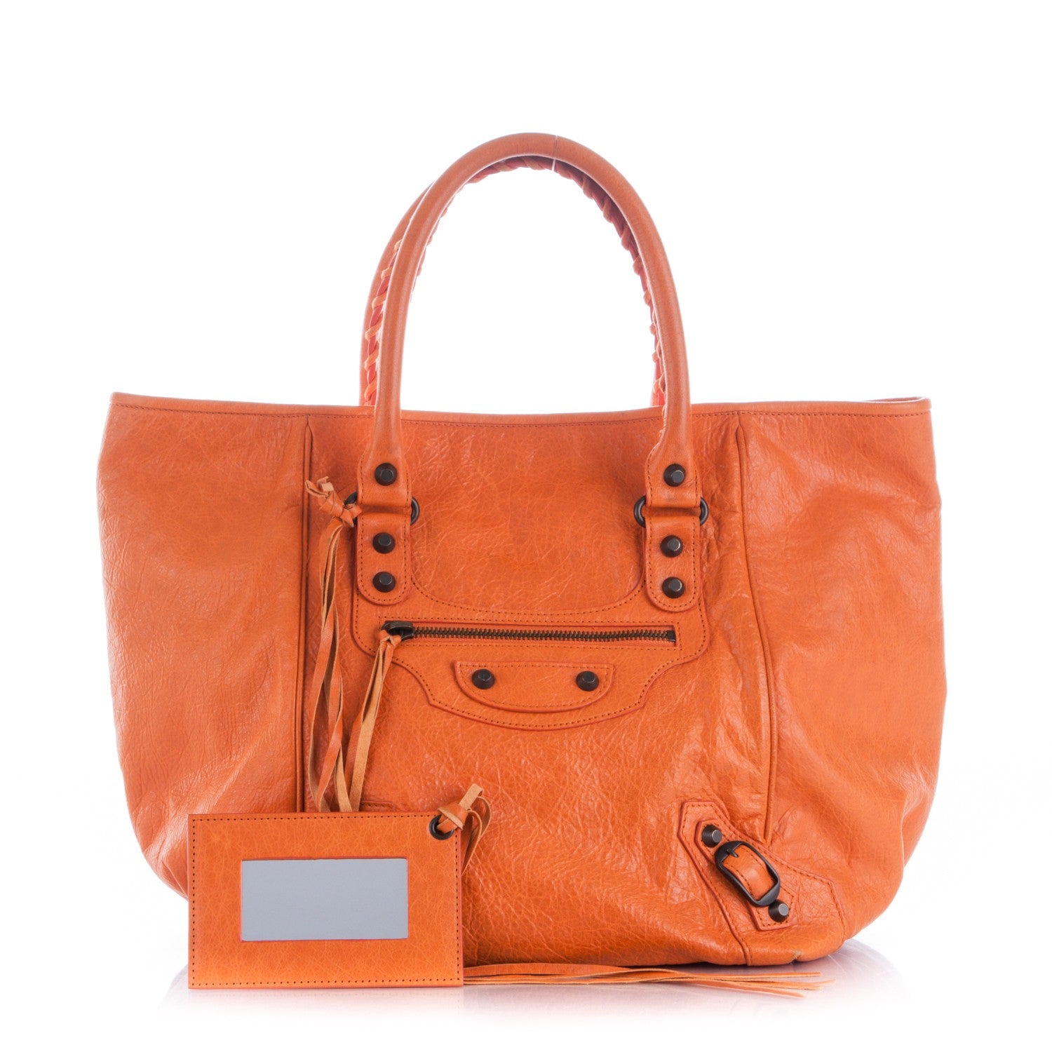 Balenciaga Agneau Classic Hardware S Sunday Tote Tangerine 1 of 14