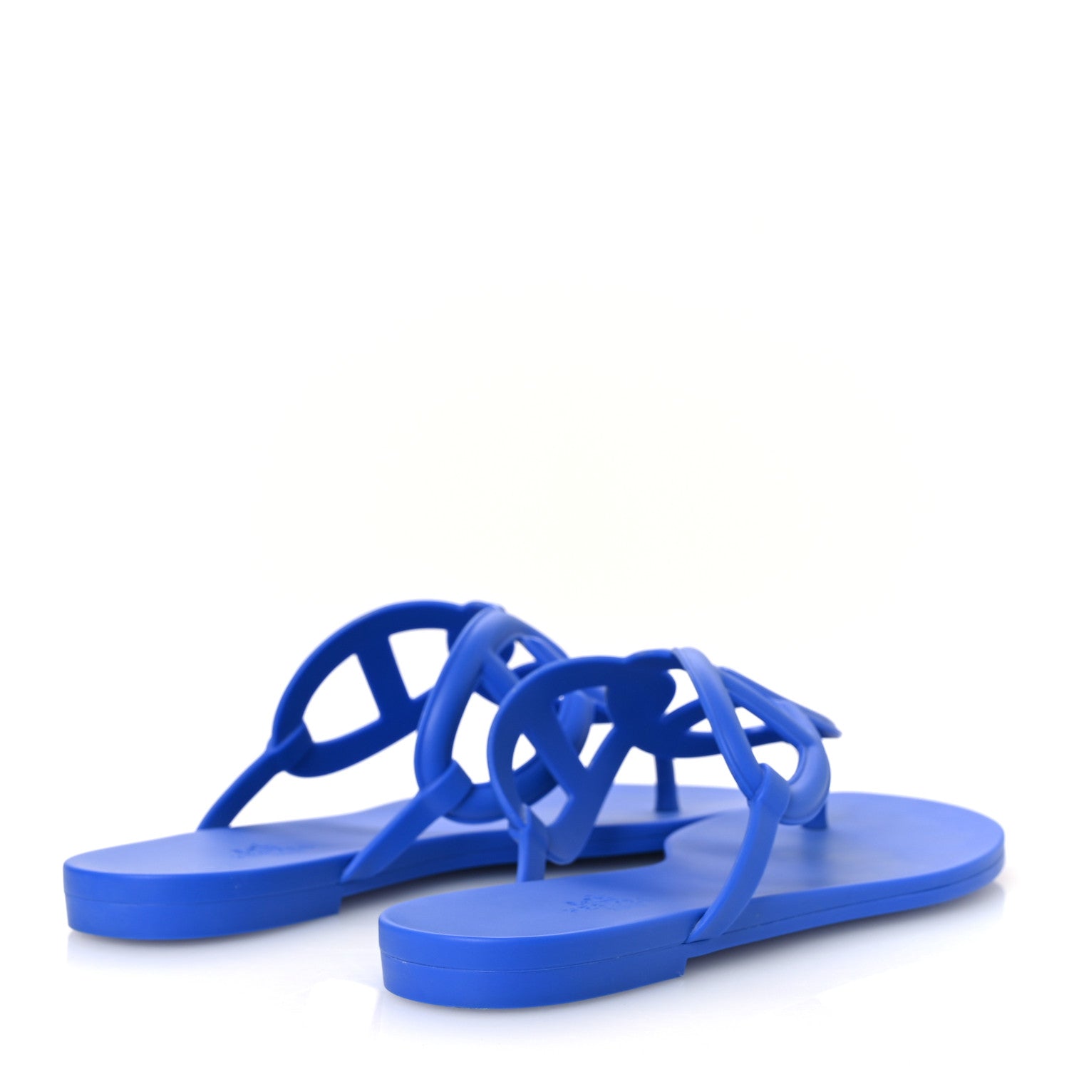 Hermes Rubber Womens Egerie Sandals 38 Bleu Outremer 5 of 11