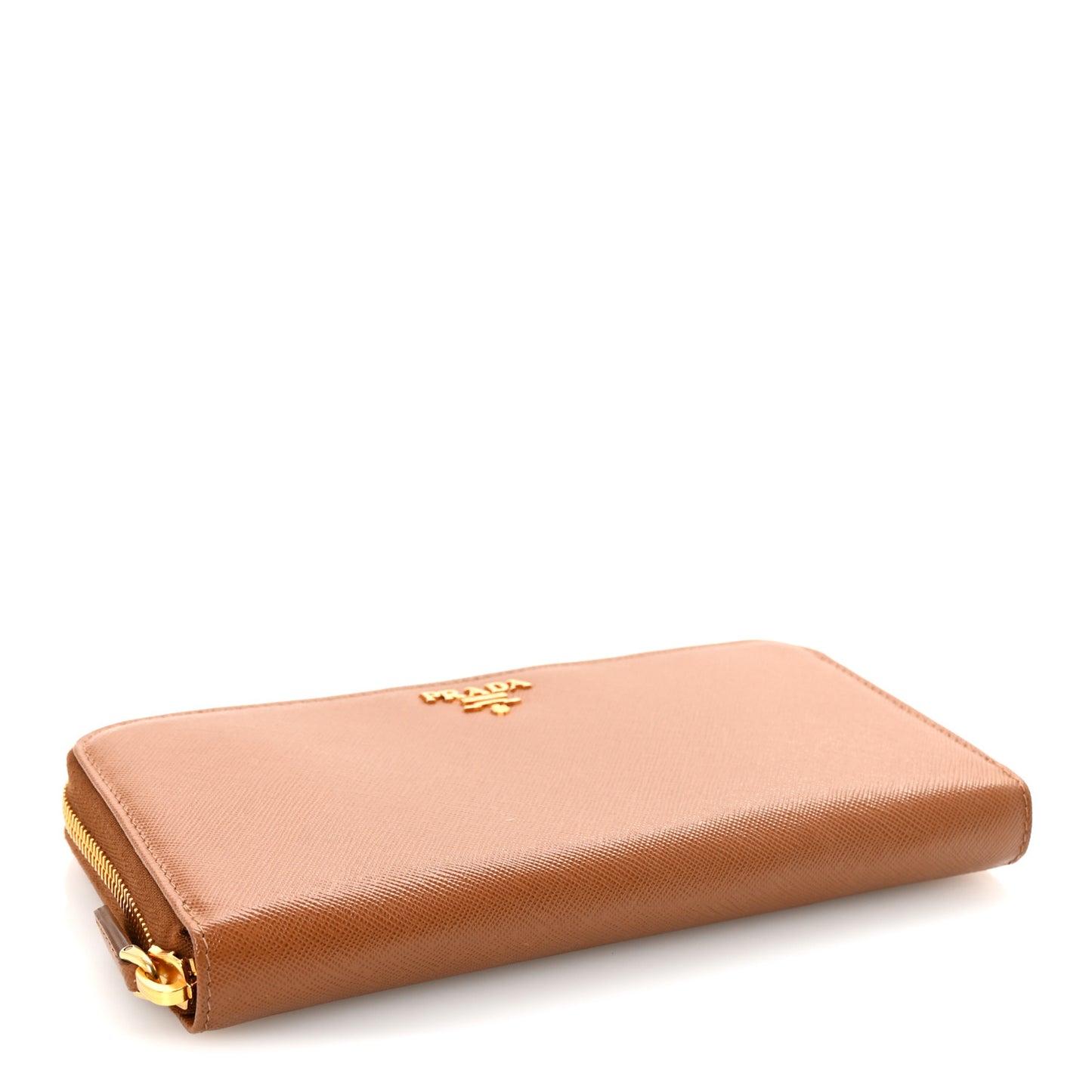 Saffiano Zip Around Wallet Caramel