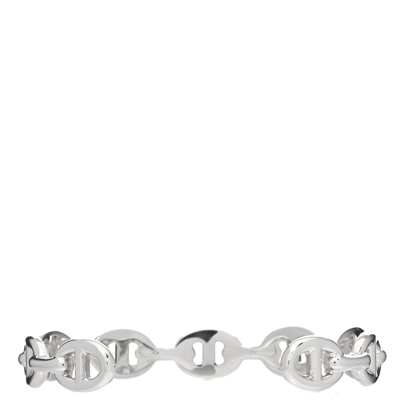 Sterling Silver MM Chaine d'Ancre Enchainee Cuff Bracelet LG