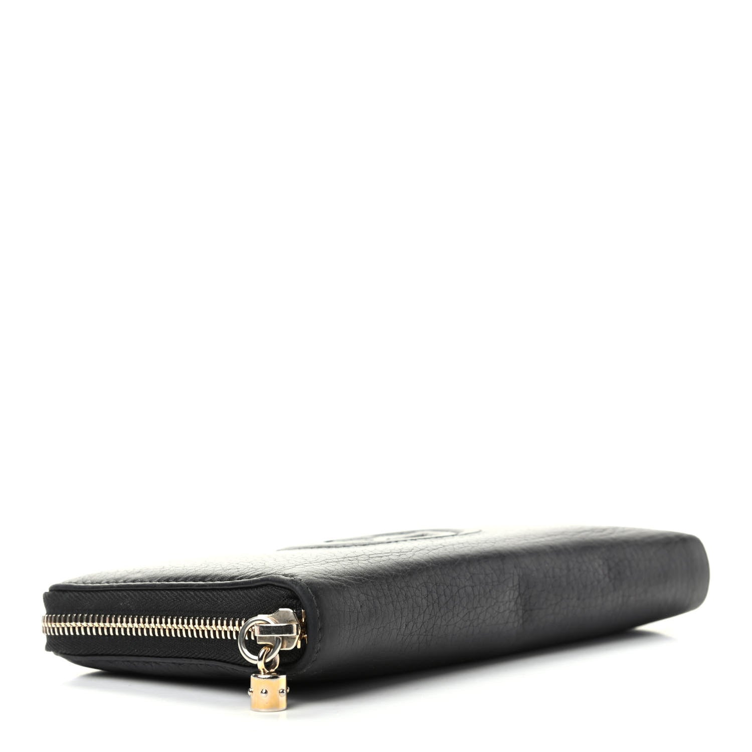 Gucci Pebbled Calfskin Soho Zip Around Wallet Black 4 of 12