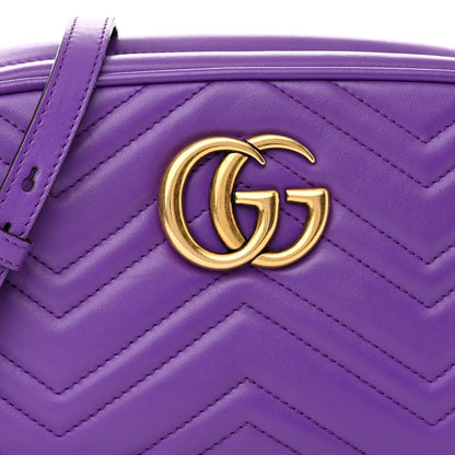 Gucci Calfskin Matelasse Small GG Marmont Chain Shoulder Bag Shine Purple 8 of 12