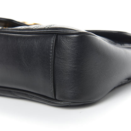 Gucci Calfskin Matelasse Small GG Marmont Shoulder Bag Black 12 of 13