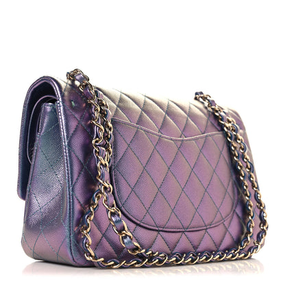Chanel Iridescent Caviar Quilted Medium Double Flap Purple 3 of 11