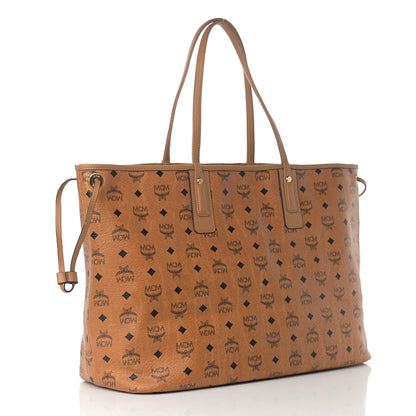 MCM Visetos Large Liz Reversible Shopper Tote Cognac 4 of 16