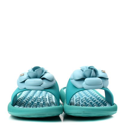 Chanel Thermoplastic PVC Camellia Mule Sandals 36 Navy 2 of 9
