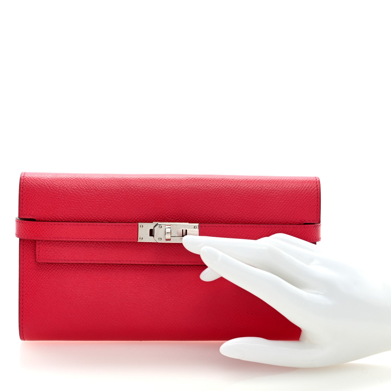 Hermes Epsom Kelly Longue Wallet Rose Extreme 2 of 7