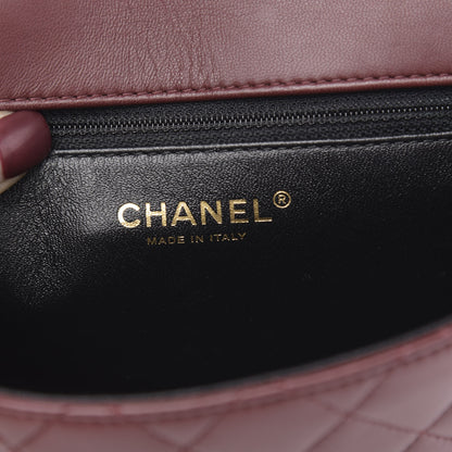 Chanel Lambskin Quilted Mini Two Tone Day Flap Burgundy 6 of 15