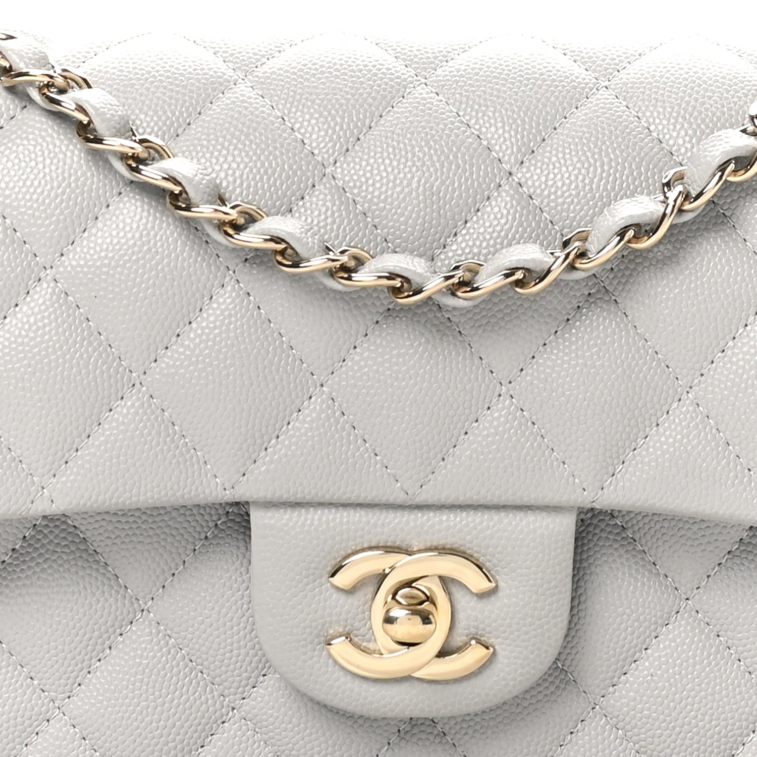 Chanel Caviar Quilted Small Double Flap Grey 8 of 10
