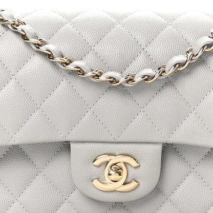 Chanel Caviar Quilted Small Double Flap Grey 8 of 10