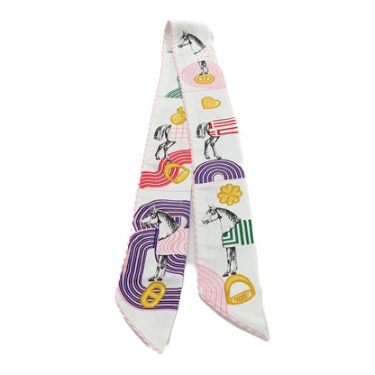 Hermes Silk Garde Robe Pop Charms Twilly White Multicolor 2 of 3