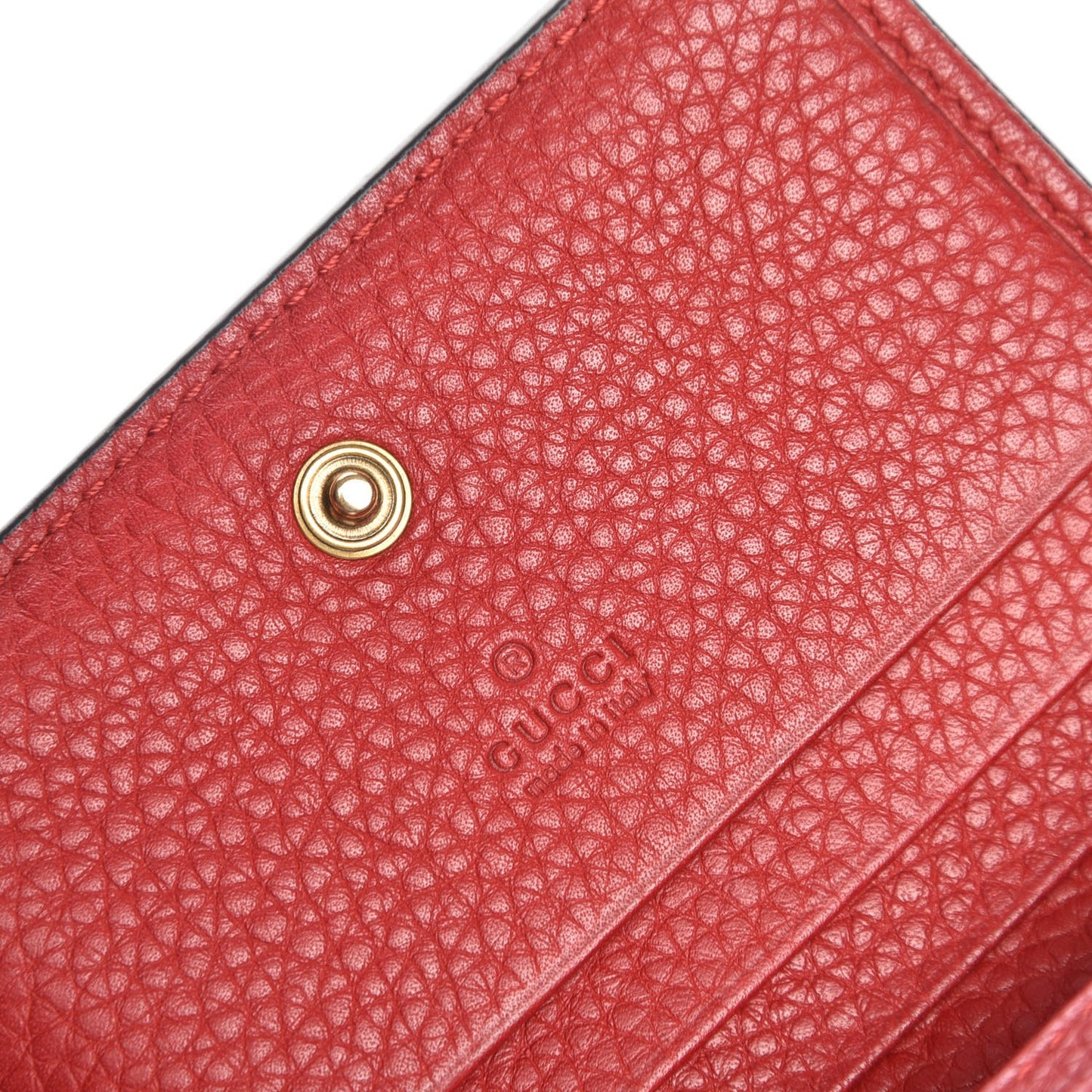 Pebbled Calfskin Animalier Card Case Red