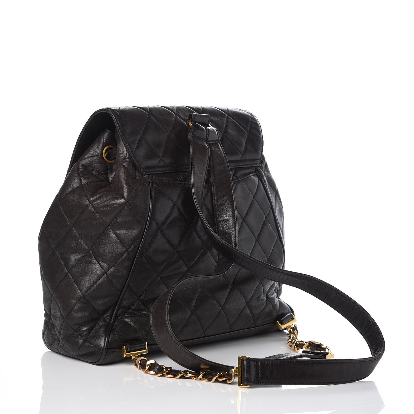 Lambskin Quilted Backpack Black