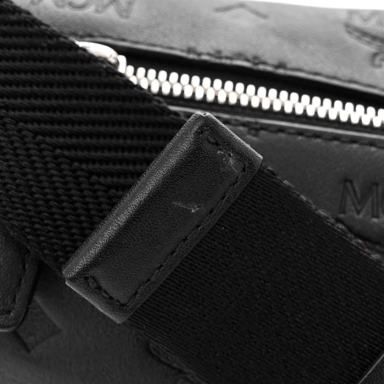 MCM Calfskin Ottomar Monogram Fursten Belt Bag Black 10 of 10