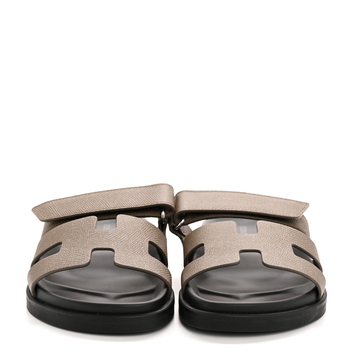 Hermes Epsom Womens Chypre Sandals 36.5 Etoupe 3 of 10