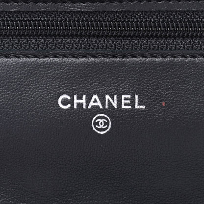 Chanel Lambskin Quilted Wallet On Chain WOC Black 5 of 10