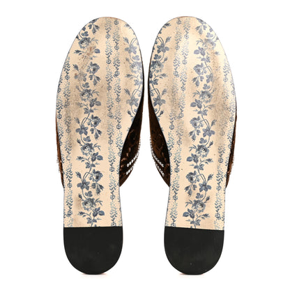 Gucci Velvet GG Monogram Crystal Slippers 39 Brown Vintage Cocoa 6 of 9