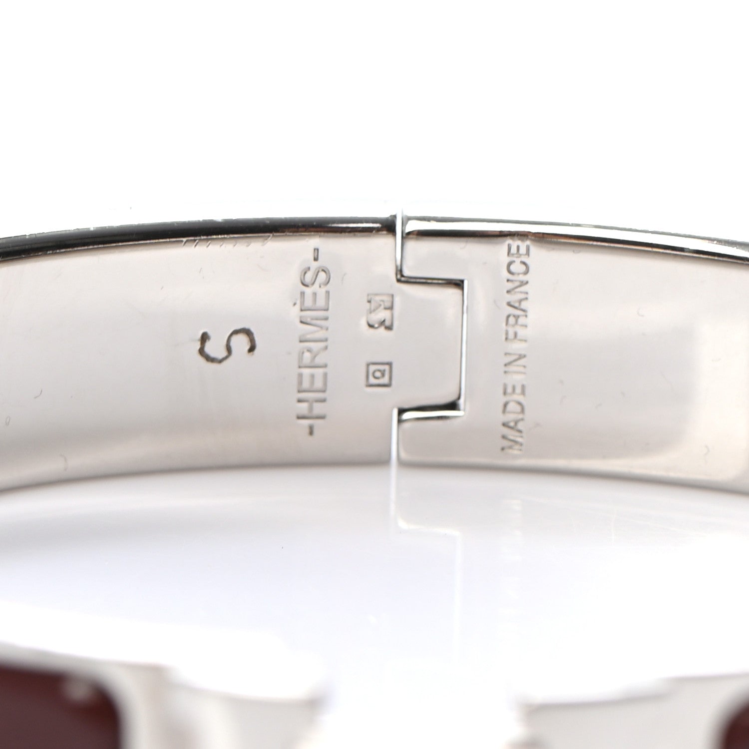 Hermes Enamel Narrow Clic Clac H Bracelet PM Burgundy 4 of 4