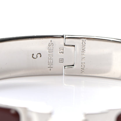 Hermes Enamel Narrow Clic Clac H Bracelet PM Burgundy 4 of 4