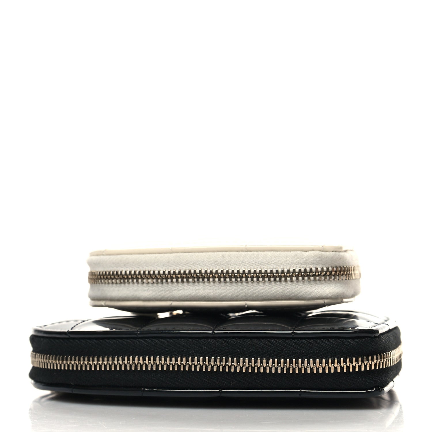 Chanel Patent Calfskin Resin Quilted CC Heart Clutch With Chain Black 4 of 12