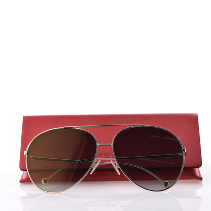 Fendi Metal Aviator Sunglasses FF0286/S Gold 8 of 8