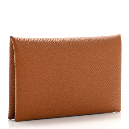 Hermes Epsom Calvi Card Case Gold 3 of 8