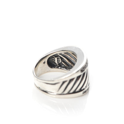 David Yurman Sterling Silver Diamond Cable Cigar Band Ring 55 7.25 4 of 5