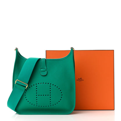 Hermes Taurillon Clemence Evelyne III PM Vert Vertigo 12 of 12
