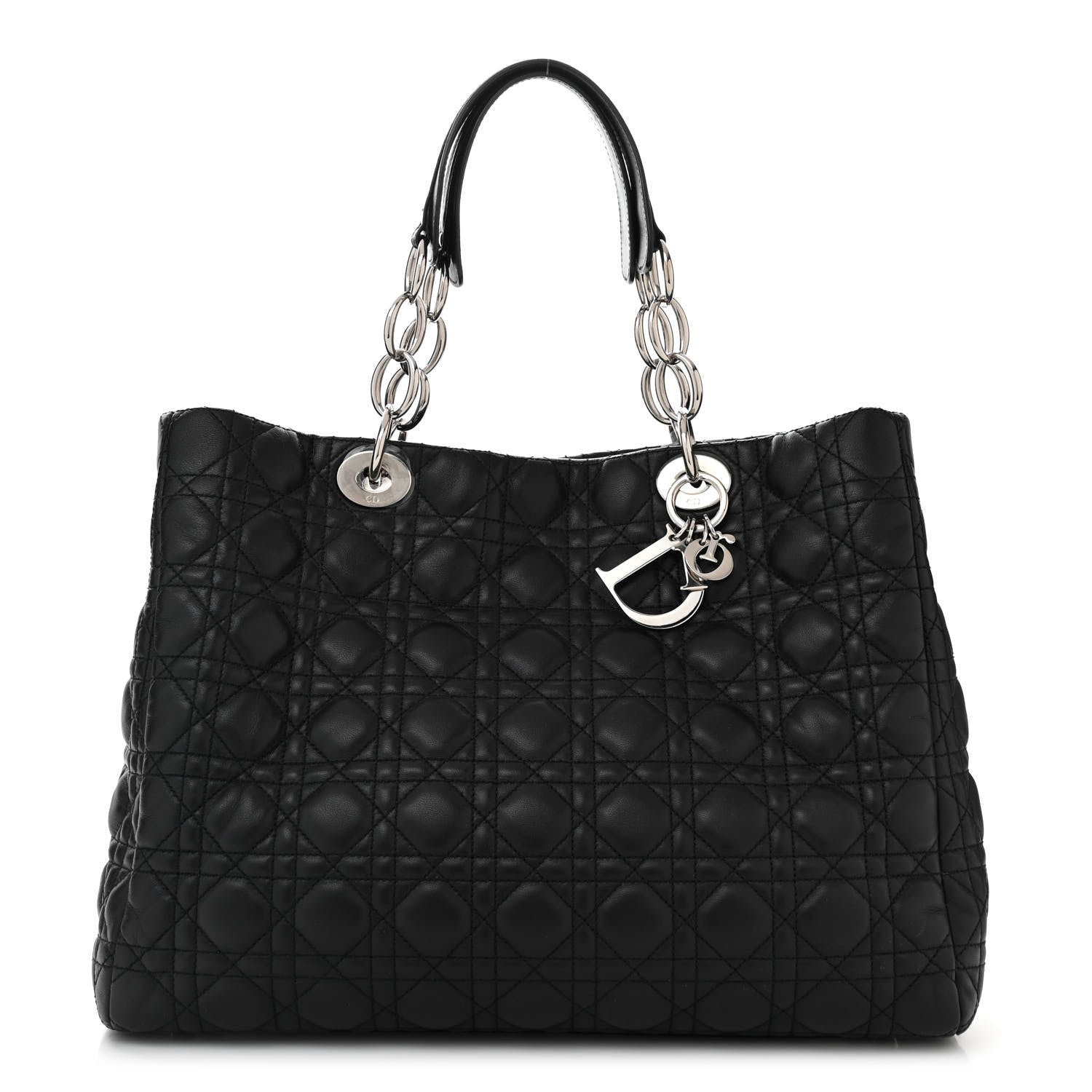 Christian Dior Lambskin Cannage Medium Dior Soft Shopping Tote Black 1 of 11
