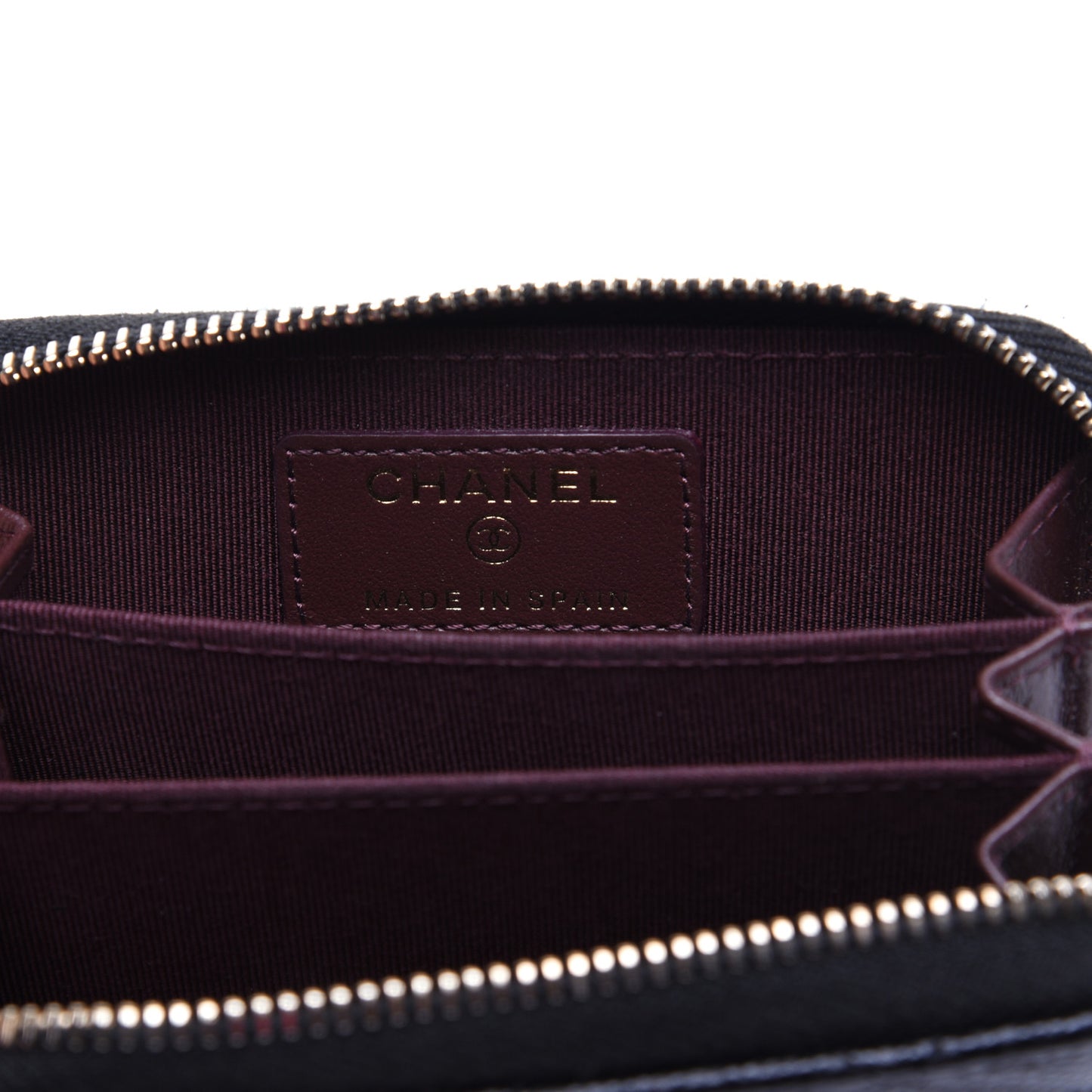 Caviar Quilted Zip Coin Purse Black