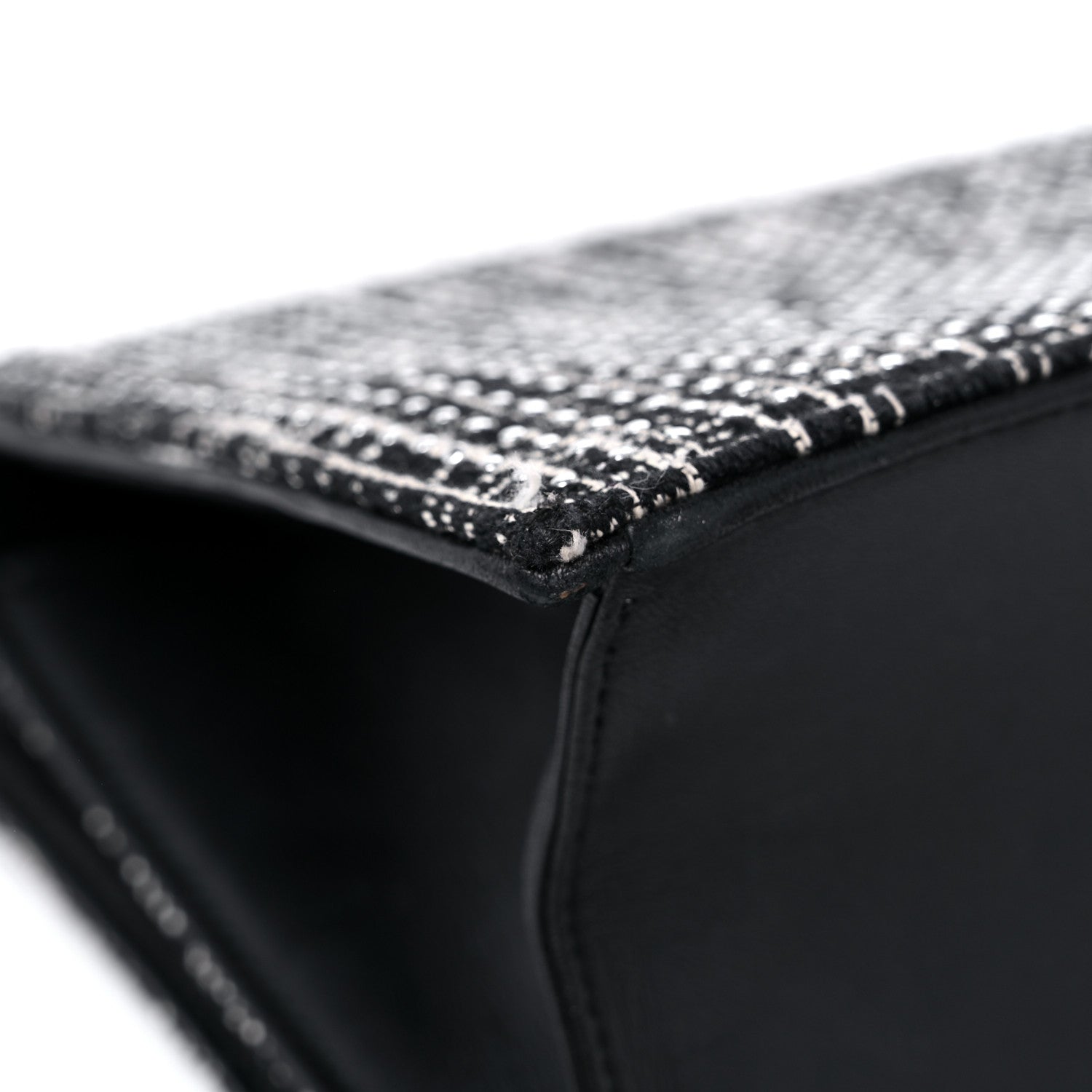 Christian Dior Tweed Embellished Diorama Flap Bag Black White 9 of 23