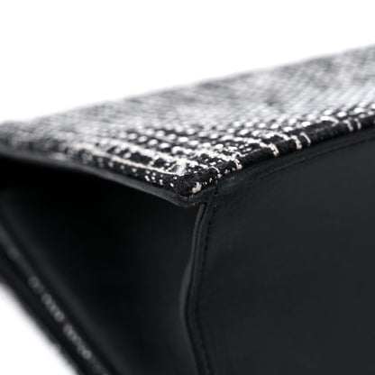 Christian Dior Tweed Embellished Diorama Flap Bag Black White 9 of 23