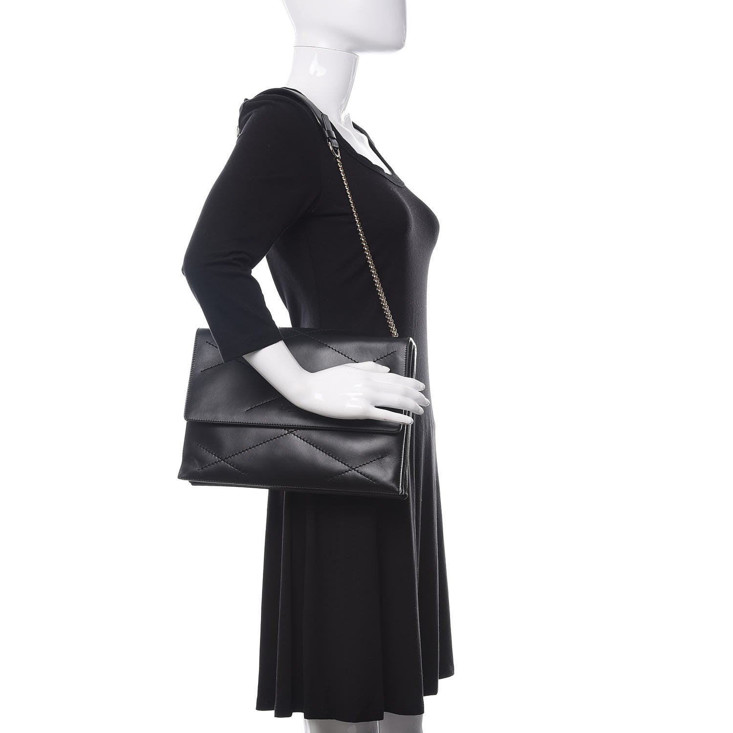 Lanvin Lambskin Quilted Medium Sugar Flap Shoulder Bag Black 2 of 13