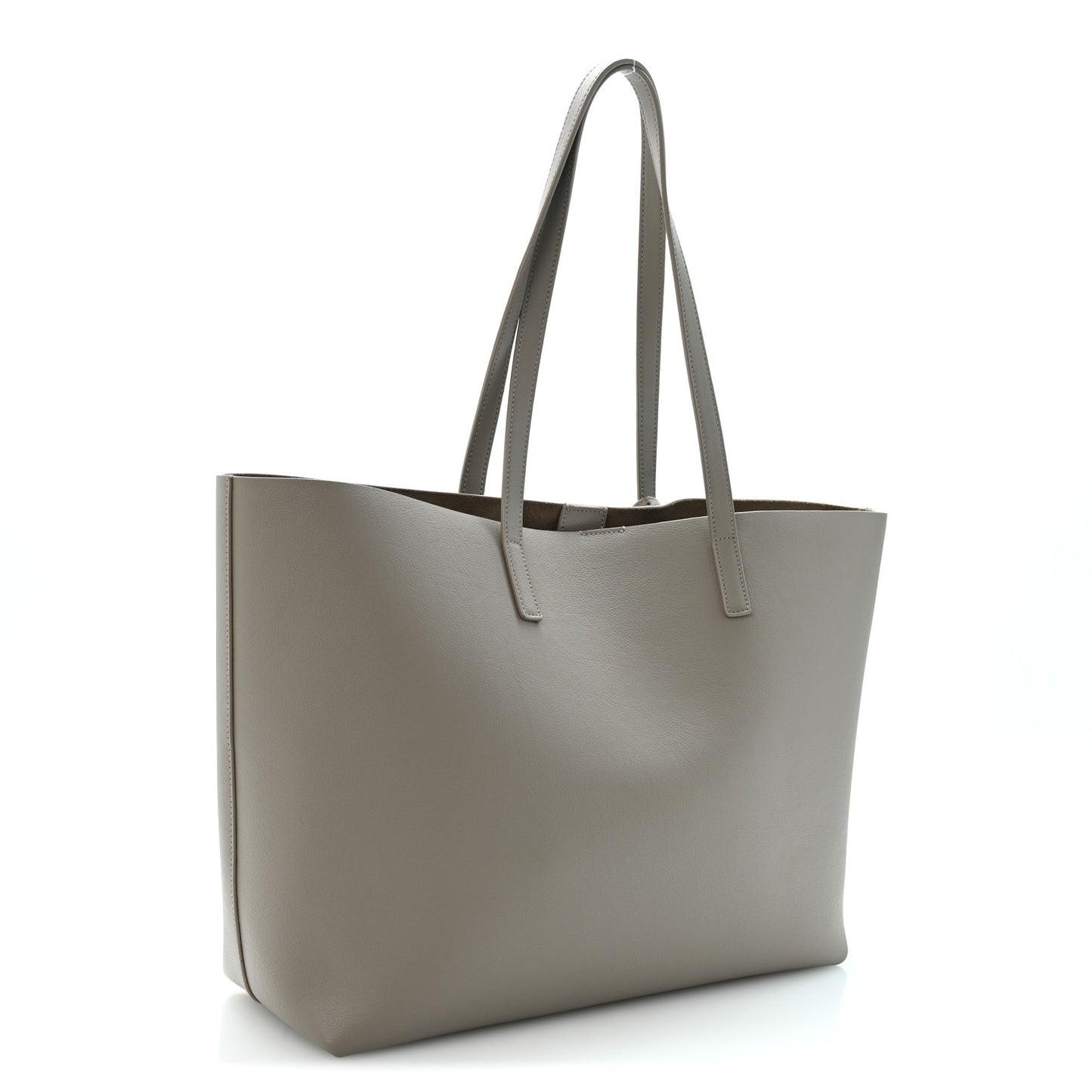 Calfskin Large Shopping Tote Oyster Gray